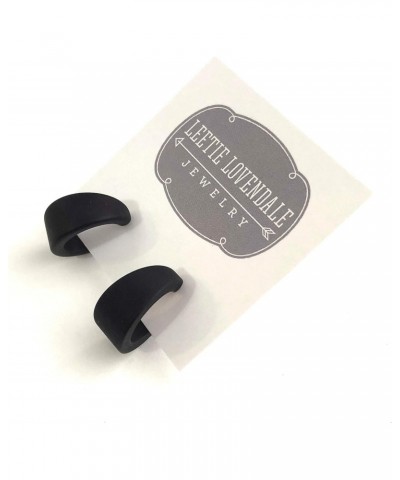 Black Matte Hoop Earrings | Vintage Velvet Lucite Mini Boom Hoops $10.26 Earrings