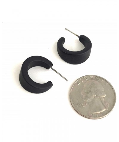 Black Matte Hoop Earrings | Vintage Velvet Lucite Mini Boom Hoops $10.26 Earrings