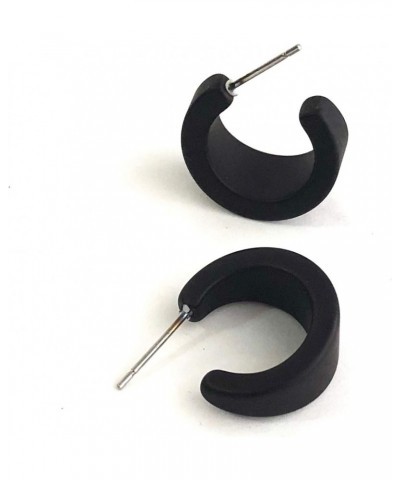 Black Matte Hoop Earrings | Vintage Velvet Lucite Mini Boom Hoops $10.26 Earrings