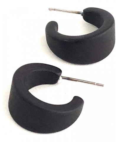 Black Matte Hoop Earrings | Vintage Velvet Lucite Mini Boom Hoops $10.26 Earrings