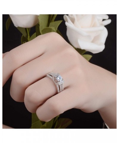 Retro Women Platinum Plated Geometrical Cubic Zirconia Wedding Engagement Band Ring $4.41 Rings