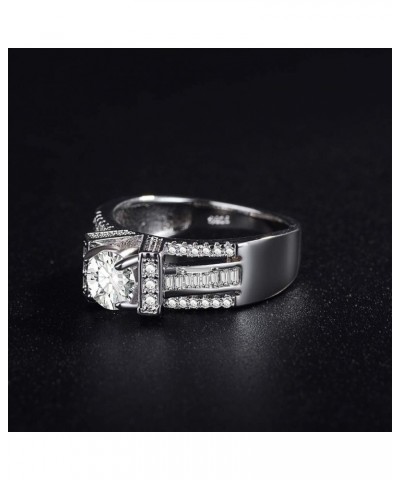 Retro Women Platinum Plated Geometrical Cubic Zirconia Wedding Engagement Band Ring $4.41 Rings