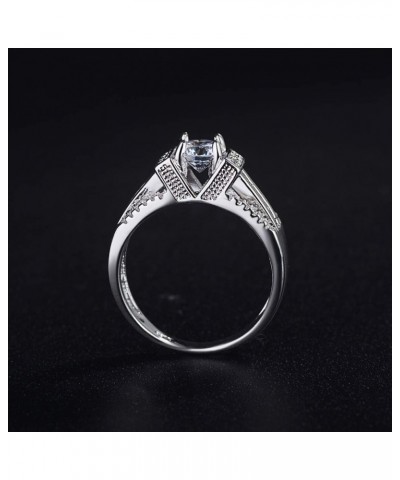 Retro Women Platinum Plated Geometrical Cubic Zirconia Wedding Engagement Band Ring $4.41 Rings