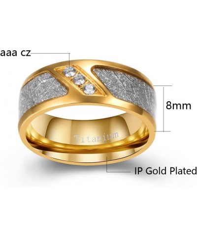 Couple Rings Matching Ring 1.5ct CZ Gold Plated Women Wedding Ring Sets for Him and Her His Her Ring Sets Gold women's size 1...