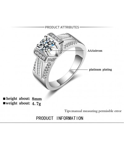 Retro Women Platinum Plated Geometrical Cubic Zirconia Wedding Engagement Band Ring $4.41 Rings