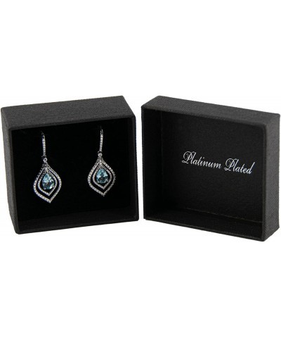 14k Platinum Plated Teardrop Blue Aquamarine Earrings Set $10.61 Earrings