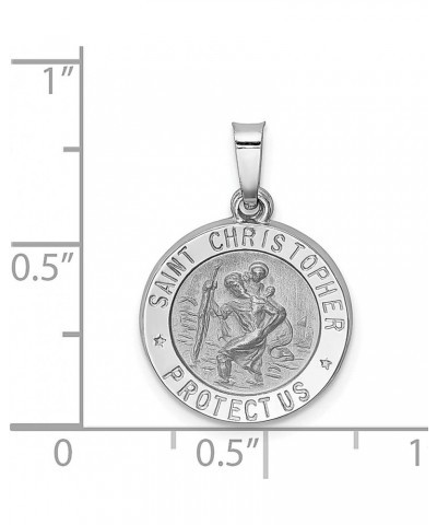 14k White Gold Saint Christopher Medal Necklace Charm Pendant Religious Patron St Fine Jewelry For Women Gifts For Her $90.98...