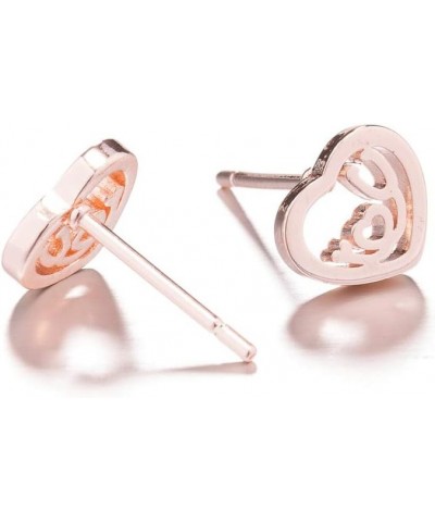 Mini Stethoscope Heart Shaped Stud Earrings for Doctor Nurse rose gold $7.41 Earrings