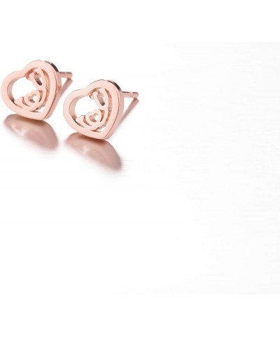 Mini Stethoscope Heart Shaped Stud Earrings for Doctor Nurse rose gold $7.41 Earrings