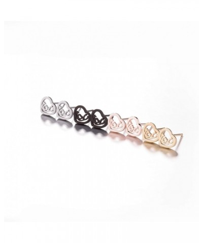 Mini Stethoscope Heart Shaped Stud Earrings for Doctor Nurse rose gold $7.41 Earrings