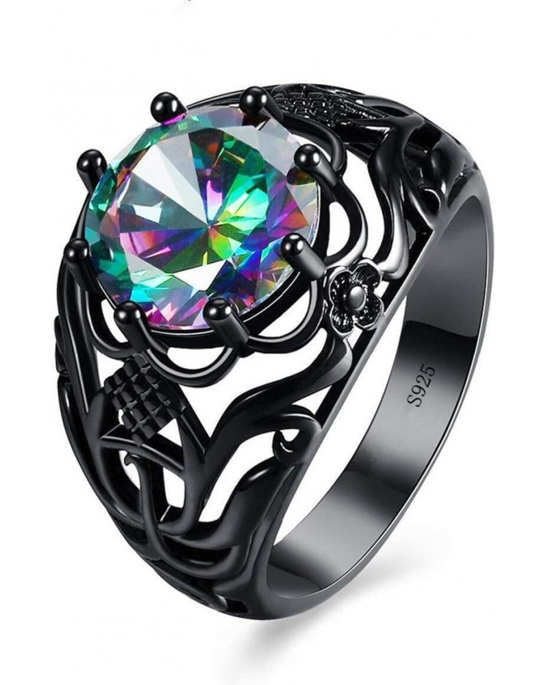 Black Vintage Colorful Zircon Rhinestone Crystal Rings Women Jewelry, 7 Practical and attractive $3.96 Rings