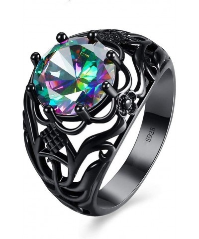 Black Vintage Colorful Zircon Rhinestone Crystal Rings Women Jewelry, 7 Practical and attractive $3.96 Rings