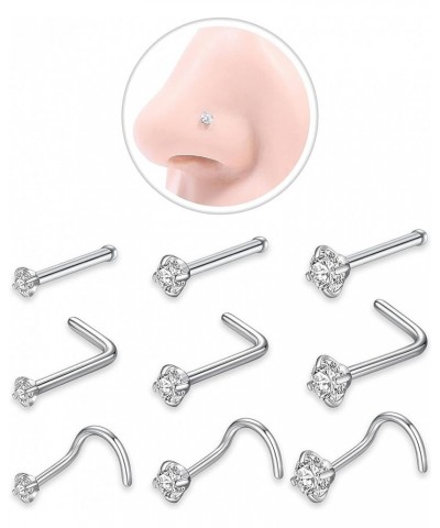 12 Pcs 20G Hypoallergenic 316L Surgical Stainless Steel Nose Rings Hoops Gold Silver Nose Piercings Jewelry L Shape Nose Ring...