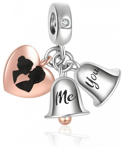 Just Married Bowknot Kissing Couple Charm Compatible with Pandora Charms Bracelets You and Me $8.24 Bracelets