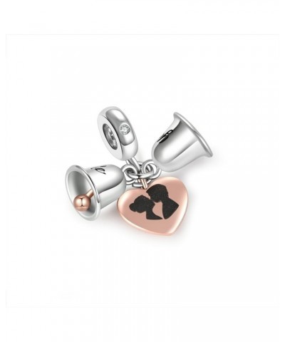 Just Married Bowknot Kissing Couple Charm Compatible with Pandora Charms Bracelets You and Me $8.24 Bracelets