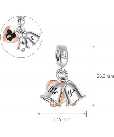 Just Married Bowknot Kissing Couple Charm Compatible with Pandora Charms Bracelets You and Me $8.24 Bracelets