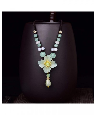 Natural Ladies Jade Earrings and Jade Necklace Set, Suitable for Mother's Day, Easter, Christmas 1 $19.03 Jewelry Sets