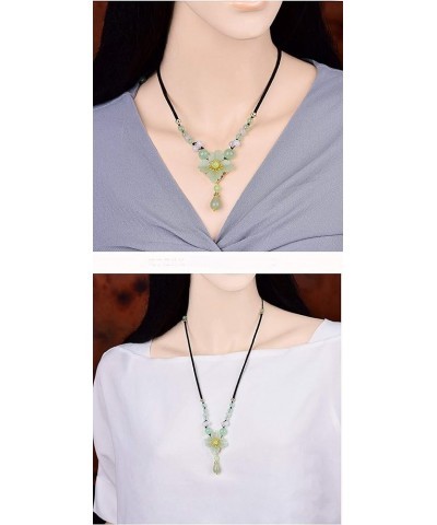 Natural Ladies Jade Earrings and Jade Necklace Set, Suitable for Mother's Day, Easter, Christmas 1 $19.03 Jewelry Sets