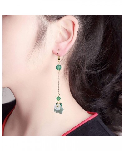 Natural Ladies Jade Earrings and Jade Necklace Set, Suitable for Mother's Day, Easter, Christmas 1 $19.03 Jewelry Sets