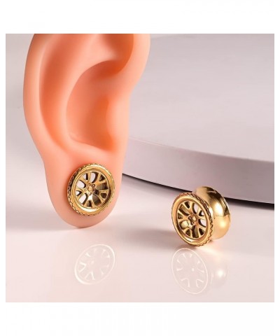 2PCS Cool Ear Gauges 316 Stainless Steel Wheel Ear Plugs Tunnels Hypoallergenic Earrings Expander Stretchers Fashion Piercing...