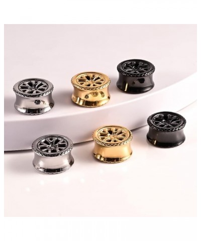 2PCS Cool Ear Gauges 316 Stainless Steel Wheel Ear Plugs Tunnels Hypoallergenic Earrings Expander Stretchers Fashion Piercing...