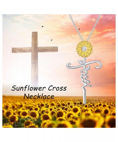 Sunflower Necklace for Women S925 Sterling Silver You Are My Sunshine Cross/Bee/Heart/Infinity/Musical Note/Crystal/Moonstone...