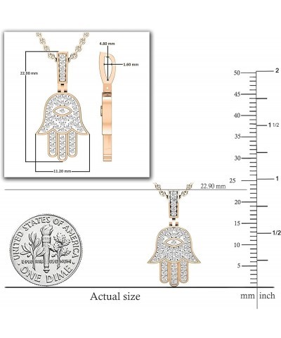 0.25 Carat (ctw) Round White Diamond Ladies Small Hamsa Hand of Fatima Charm Pendant 1/4 CT Rose Gold 10K $234.40 Pendants