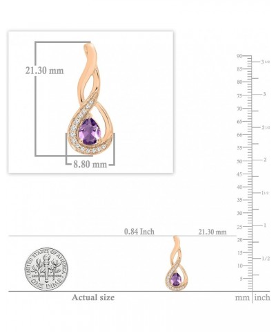 5X4 MM Each Pear Gemstone & Round Diamond Ladies Infinity Teardrop Earrings, Available In 10K/14K/18K Gold Amethyst in 18K Ro...