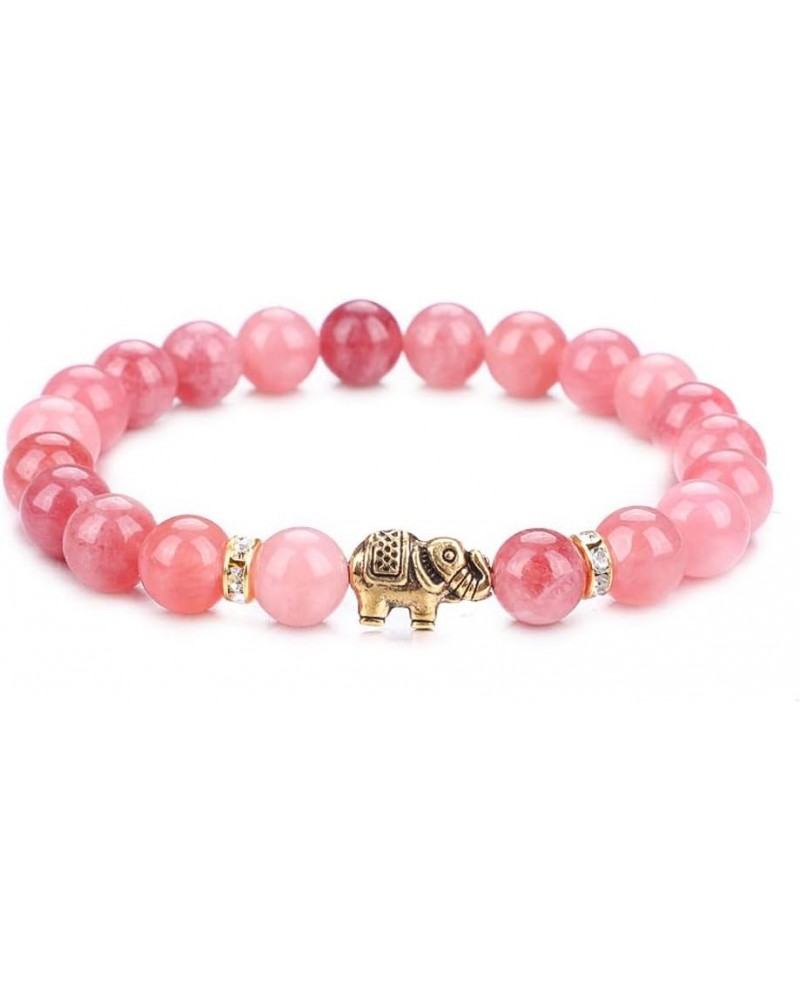 Lover Couple Bracelet Yoga Balancing Reiki Healing with Elephant for Christmas Thanksgiving Ruby $9.43 Bracelets