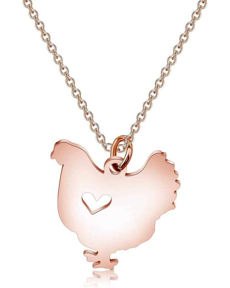 Funny Chicken Necklace Chicken Lover Gifts Chicken Hen Pendant Jewelry for Chicken Mom Chicken Lady Chicken Owner Chicken NK-...