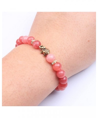 Lover Couple Bracelet Yoga Balancing Reiki Healing with Elephant for Christmas Thanksgiving Ruby $9.43 Bracelets