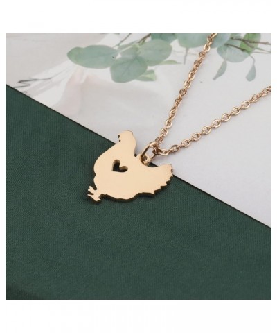 Funny Chicken Necklace Chicken Lover Gifts Chicken Hen Pendant Jewelry for Chicken Mom Chicken Lady Chicken Owner Chicken NK-...