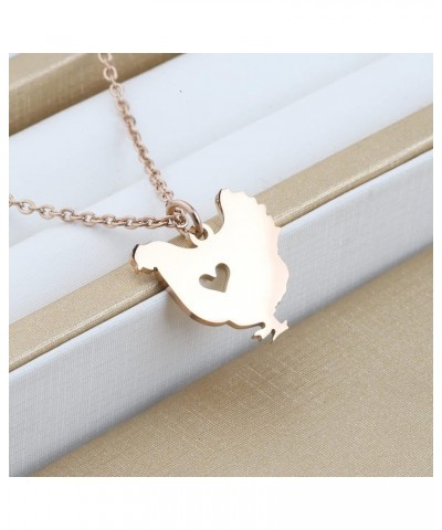 Funny Chicken Necklace Chicken Lover Gifts Chicken Hen Pendant Jewelry for Chicken Mom Chicken Lady Chicken Owner Chicken NK-...