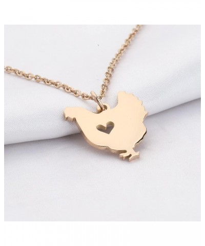 Funny Chicken Necklace Chicken Lover Gifts Chicken Hen Pendant Jewelry for Chicken Mom Chicken Lady Chicken Owner Chicken NK-...