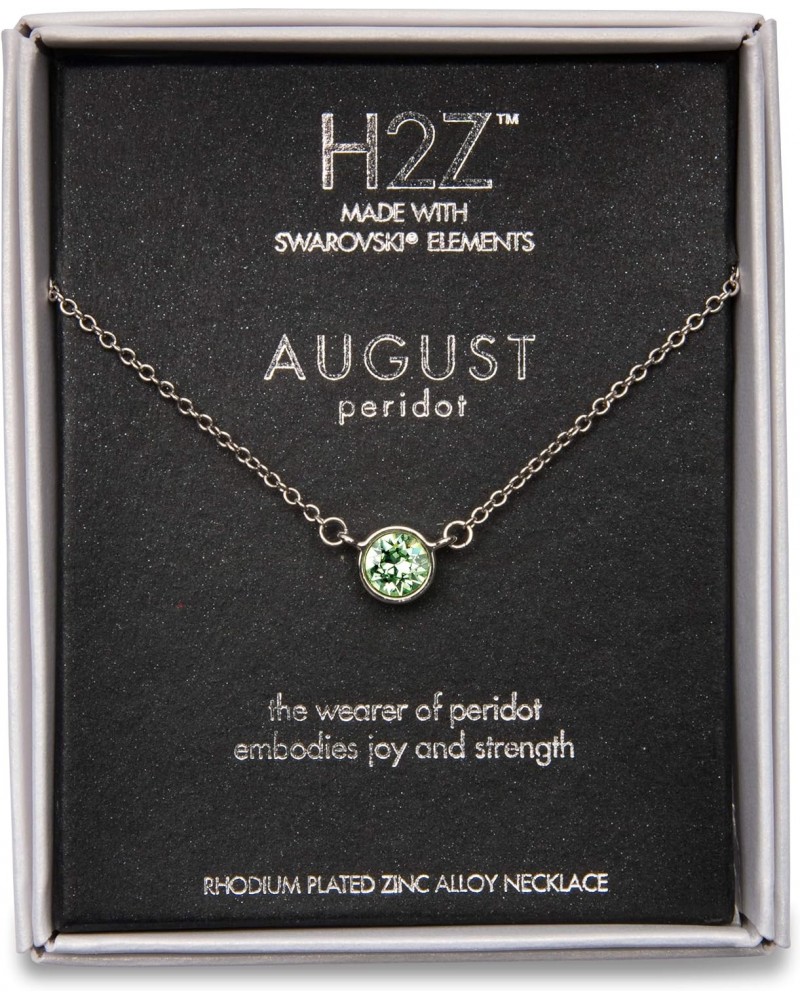 H2Z 16223 August Peridot Birthstone Necklace with 18" Chain, Brass $11.76 Necklaces