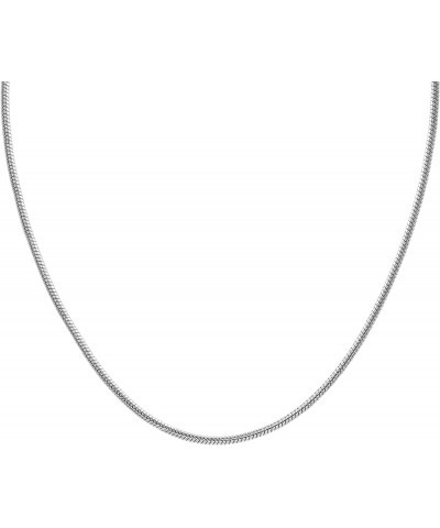 Sterling Silver Chain Necklace for Women Snake 1.3mm Tarnish Resistant Responsibly Sourced - Non-Migrating Clasp Design - Ste...