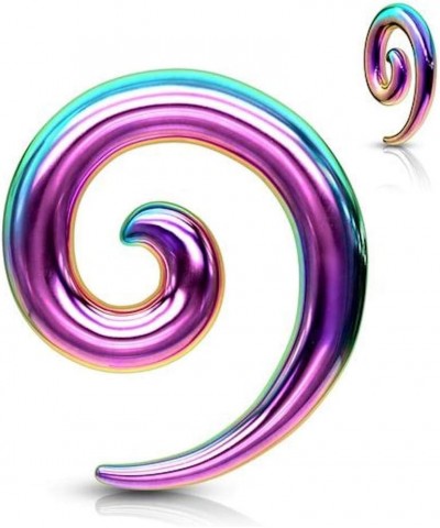 Stainless Steel Spiral Tapers 0GA (8mm), Rainbow $12.00 Body Jewelry