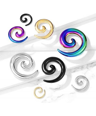 Stainless Steel Spiral Tapers 0GA (8mm), Rainbow $12.00 Body Jewelry