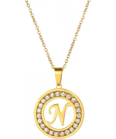 A-Z letter pendant necklace Attractive female initials chain necklace, inlaid crystal letter necklace N $6.25 Necklaces