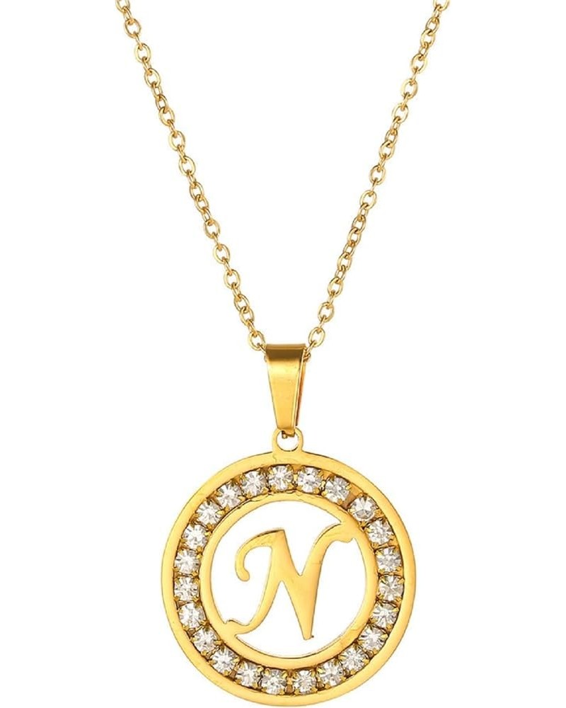 A-Z letter pendant necklace Attractive female initials chain necklace, inlaid crystal letter necklace N $6.25 Necklaces