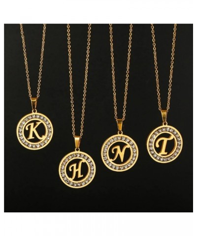 A-Z letter pendant necklace Attractive female initials chain necklace, inlaid crystal letter necklace N $6.25 Necklaces