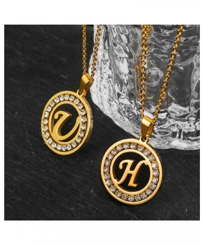 A-Z letter pendant necklace Attractive female initials chain necklace, inlaid crystal letter necklace N $6.25 Necklaces