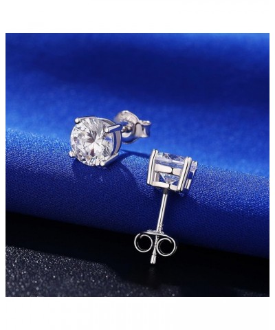 925 Sterling Silver Stud Earrings For Women Men,Hypoallergenic Sparkling CZ Diamond Stud Earrings,Brilliant Round Cut & Princ...