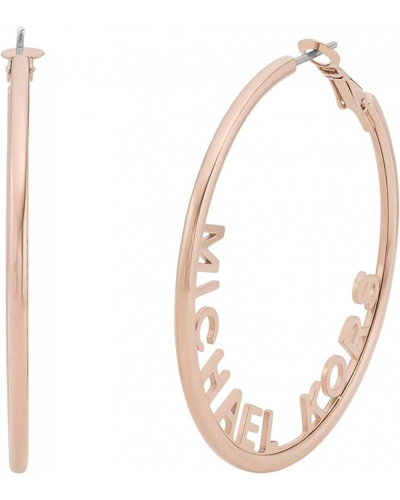 Gold-Tone Hoop Earrings for Women Huggie Earrings for Women Stainless Steel Earrings Jewelry for Women Rose Gold MK Large $22...