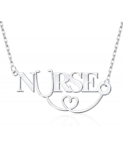 Personalized Stethoscope Necklace with Name, Custom Lovely Heart Necklace Dainty Jewelry Gifts Nurse Doctor Medical Student G...