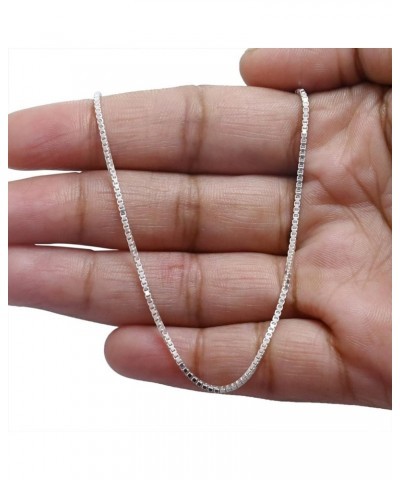 Sterling Silver 925 Box Chain Necklace, Silver Box Link Necklace, Sterling Silver Chain 16-30 Inch, Made In Italy 22.0 Inches...