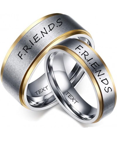 Personalized His Her Ring Set for Couples,2Pcs Stainless Steel Name Date Coordinate Engraved Comfort Fit Couples Ring for him...