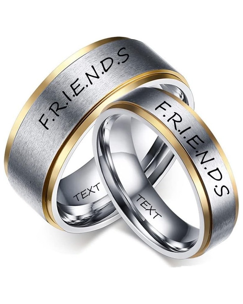 Personalized His Her Ring Set for Couples,2Pcs Stainless Steel Name Date Coordinate Engraved Comfort Fit Couples Ring for him...