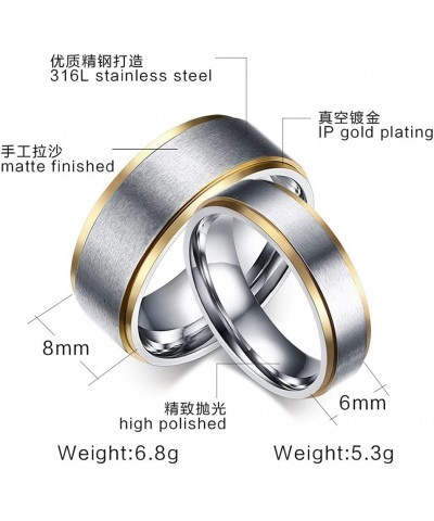 Personalized His Her Ring Set for Couples,2Pcs Stainless Steel Name Date Coordinate Engraved Comfort Fit Couples Ring for him...