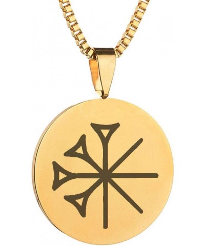 Cuneiform Sumer Dingir Stainless Steel Symbol Signet Pendant Necklace $8.06 Necklaces